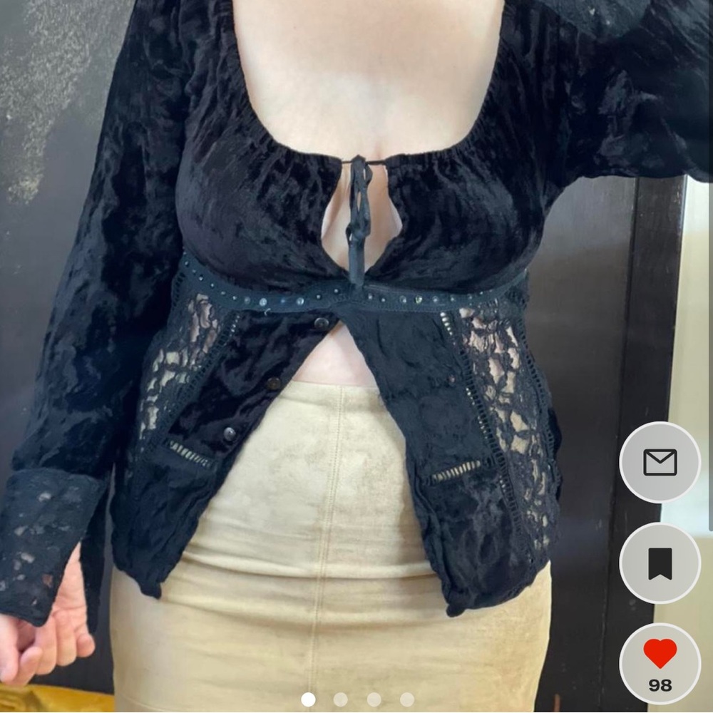 y2k lace off shoulder top